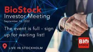 BioStock Investor Meeting 14 September 2022 sign up for waiting list