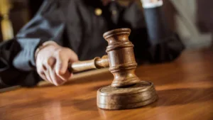Judge with gavel