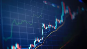 Rising stock market graph