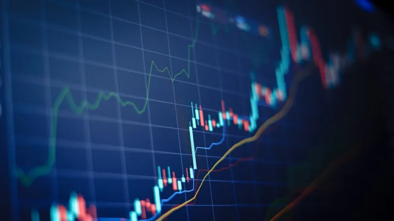 Rising stock market graph