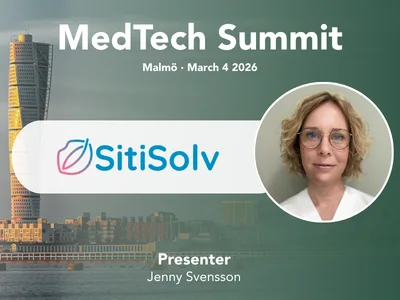 Sitisolv presenting at MedTech Summit, presenter is Jenny