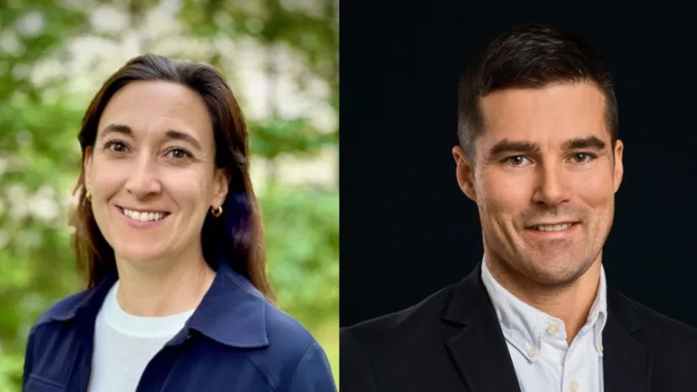 Emma Höglund, vd NeoBiomics och Mårten Steen, managing partner på HealthCap.