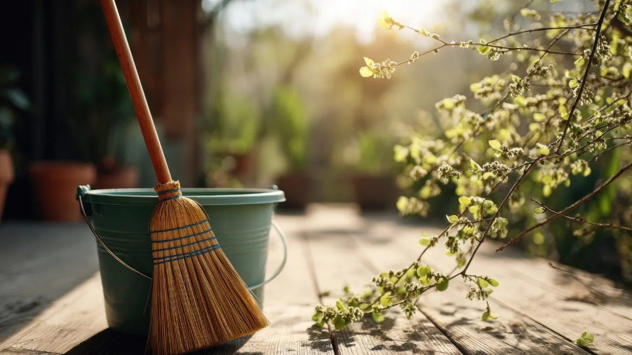 Broom and bucket